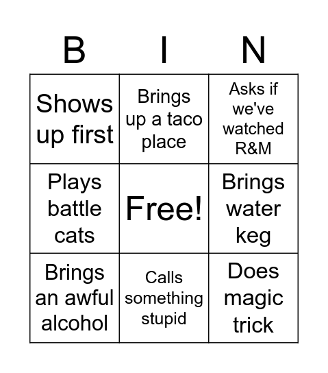 ATIP Bingo Card