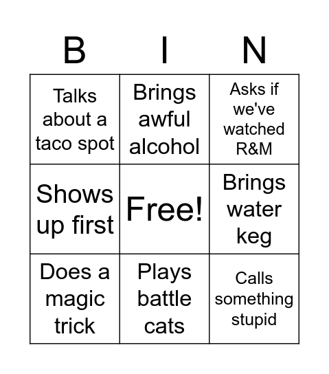 ATIP Bingo Card