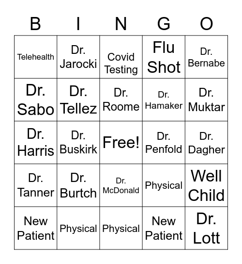 HCHN Bingo Card