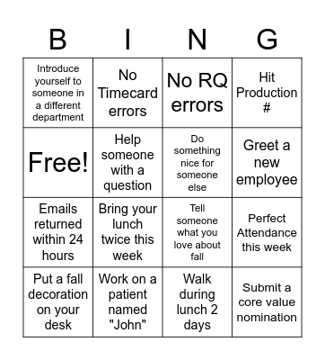 Customer Service Week Bingo Card