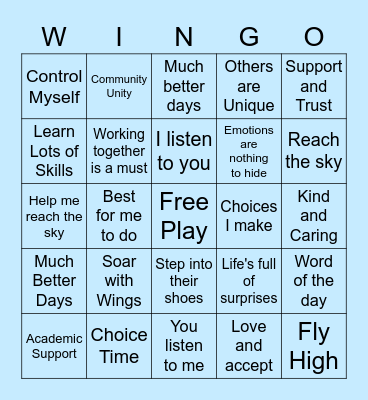 WINGO! Bingo Card