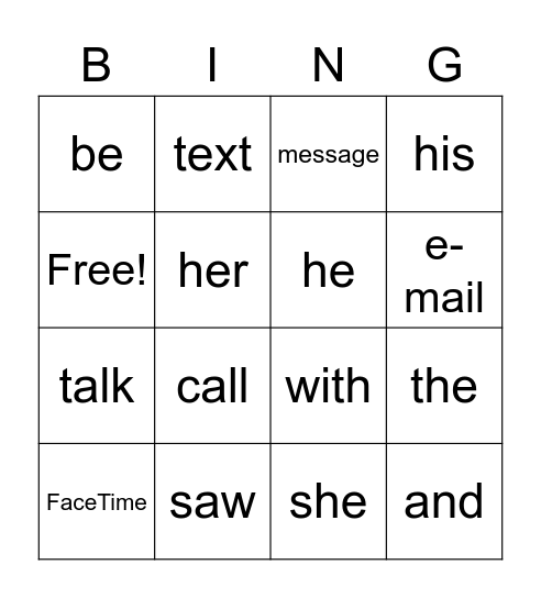 Week 5 Bingo Card