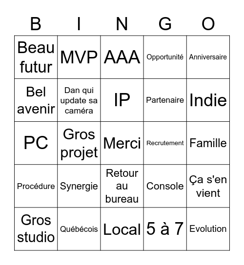 Meeting Bingo Card