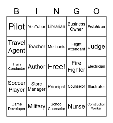 Career Bingo Card