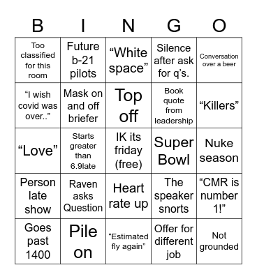 1400 wtit Bingo Card