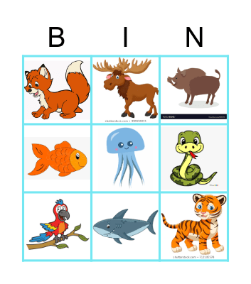 Animal Bingo1 Bingo Card
