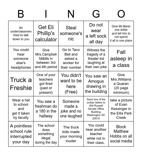 10-6-21 Bingo Card