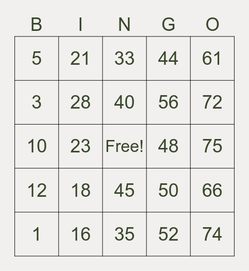 HAPPY HALLOWEEN Bingo Card