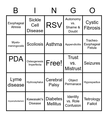 Pedi Final Bingo Card