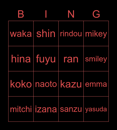 TMG BINGO Card