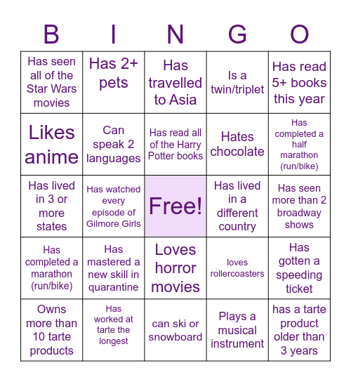 Coworker Bingo Card