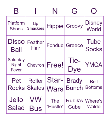 70's BINGO Card