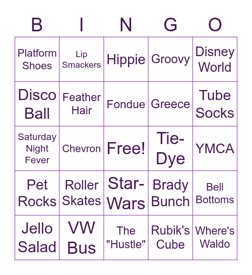 70's BINGO Card
