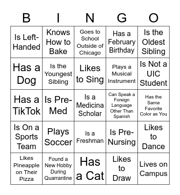 Medicina Scholars Human Bingo Card