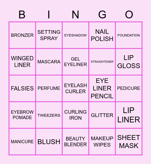 TRINITY'S BIRTHDAY BEAUTY Bingo Card