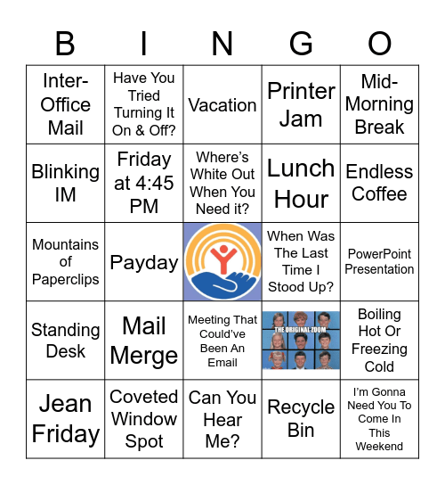 Just Another Day At Work 2021 United Way Fundraiser Bingo Card
