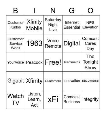 CSW Bingo Card