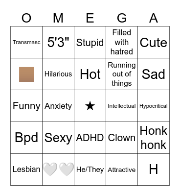 Me Bingo Card