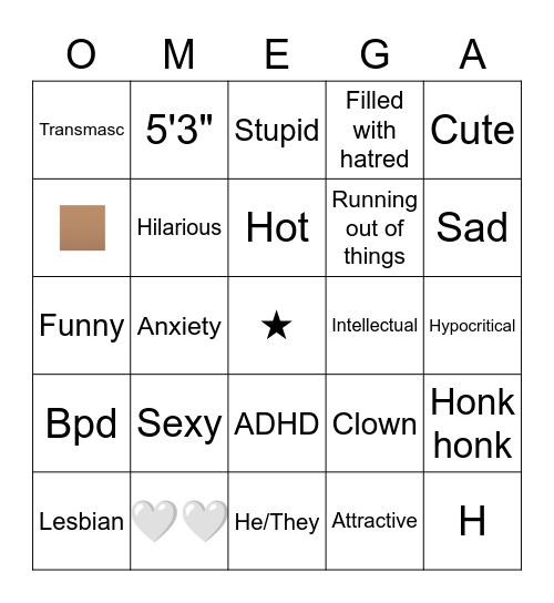 Me Bingo Card