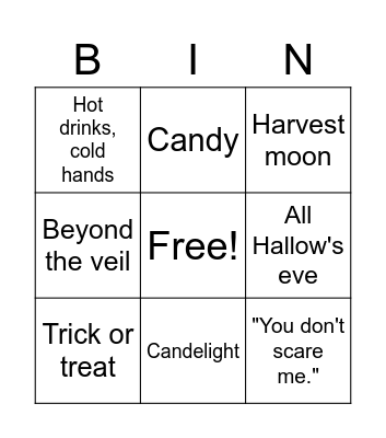 Joohlia (luulapants) bingoween Bingo Card