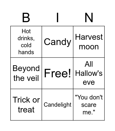 Joohlia (luulapants) bingoween Bingo Card