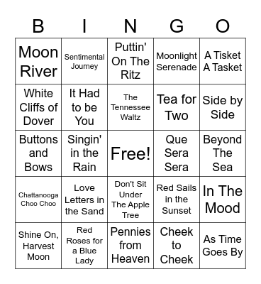 MUSIC BINGO Card
