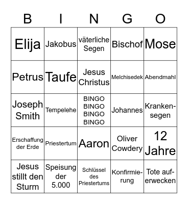 Themen-Bingo Card