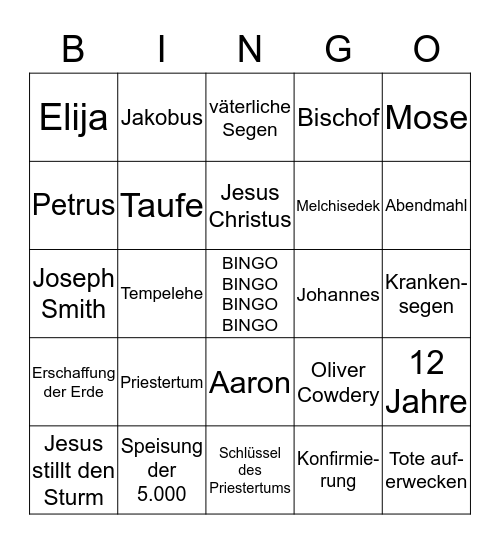 Themen-Bingo Card
