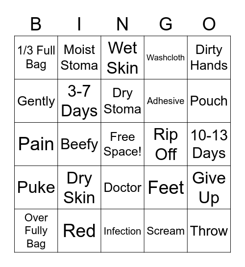 !!!Stoma BINGO!!! Bingo Card