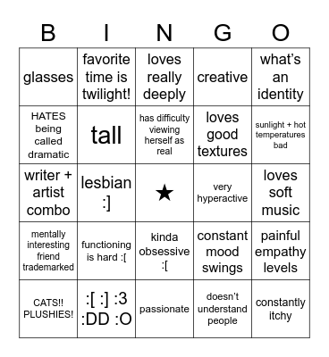 maddie bingo!! Bingo Card