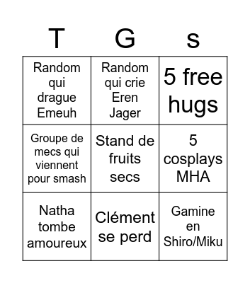 TGS Pau Bingo Card