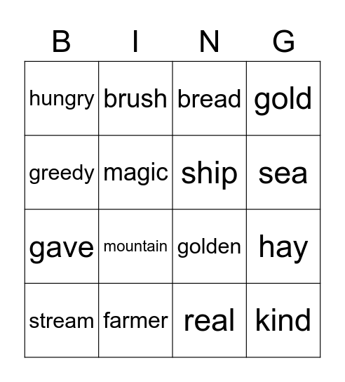The Magic Paint Brush Bingo Card