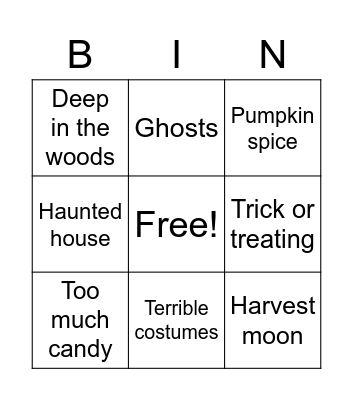 samunderthelights bingoween Bingo Card