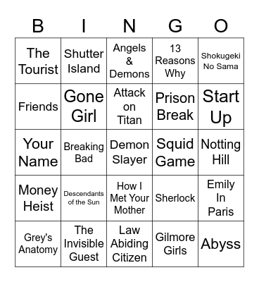 BUDDY SYSTEM Bingo Card