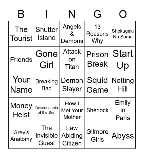 BUDDY SYSTEM Bingo Card