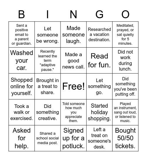 Remote teaching is back! Bingo Card