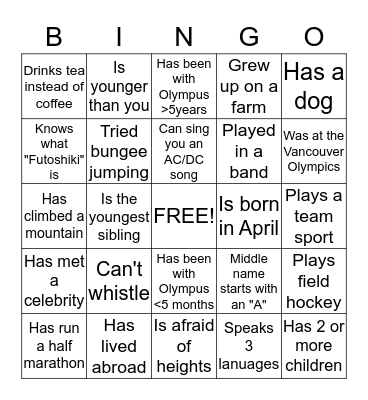 NSM 2015 People Bingo Card