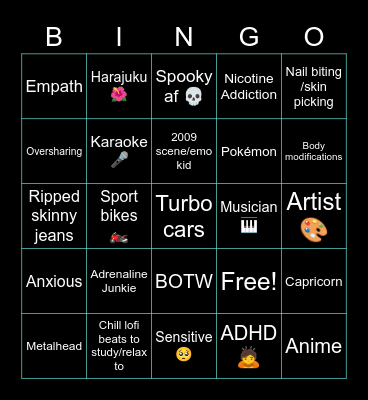 How similar are you we? Bingo Card