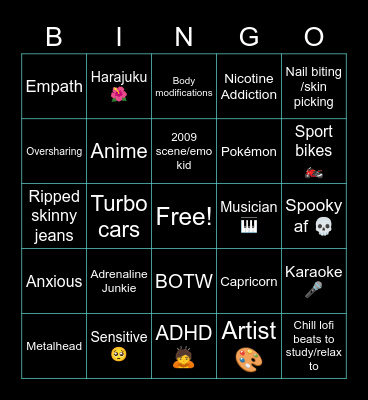 How similar are you we? Bingo Card