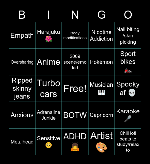 How similar are you we? Bingo Card