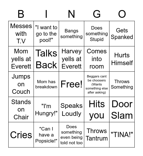 Everett Bingo Card