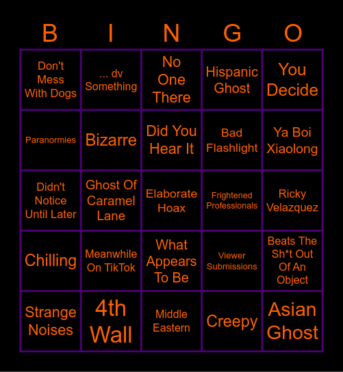 Nuke's Bingo Card