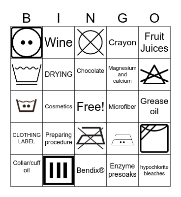 Laundry Bingo Card