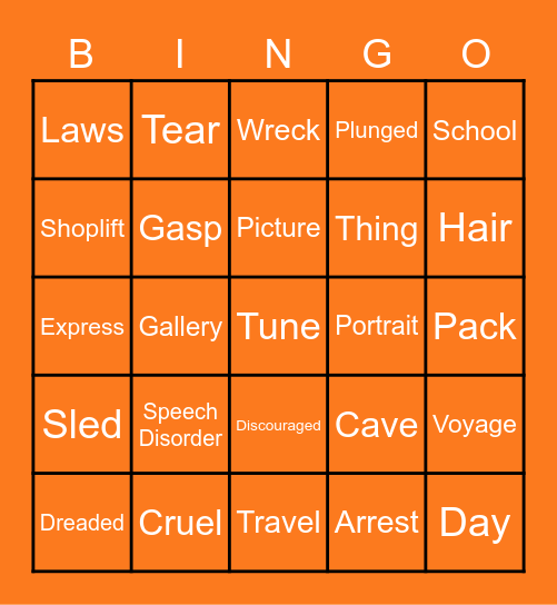 Vocab. Bingo Card