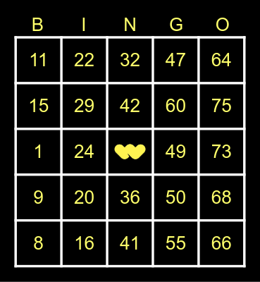 SEEINGDOUBLE Bingo Card