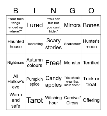 Ellie bingoween Bingo Card