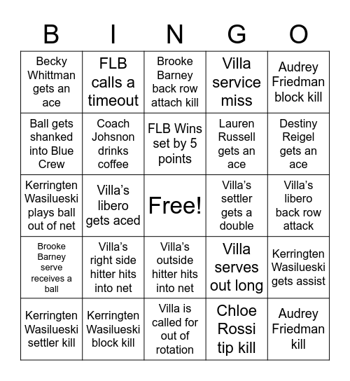 Pink Out Bingo Card