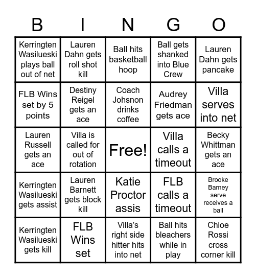 Pink Out Bingo Card