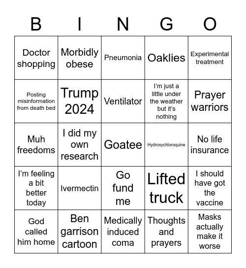 HCA Bingo Card