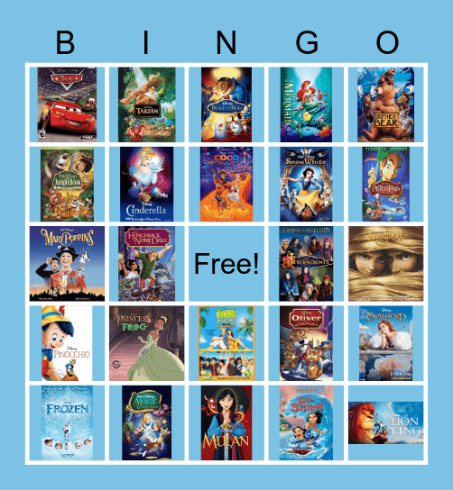 Disney Bingo Card